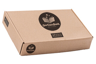 OurClassBook branded box and classbook publishing kit for teachers and students